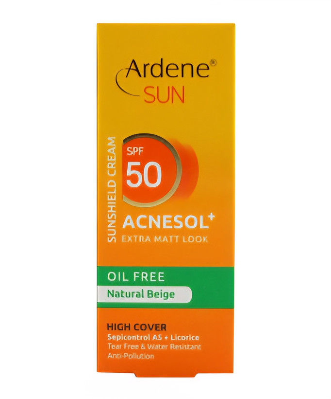 کرم ضد آفتاب فاقد چربی بژ طبیعی SPF50 آردن