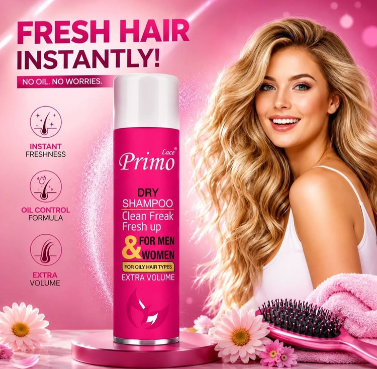 اسپری شامپو خشک پریمولوسی Primo Luce حجم ۲۰۰ میل