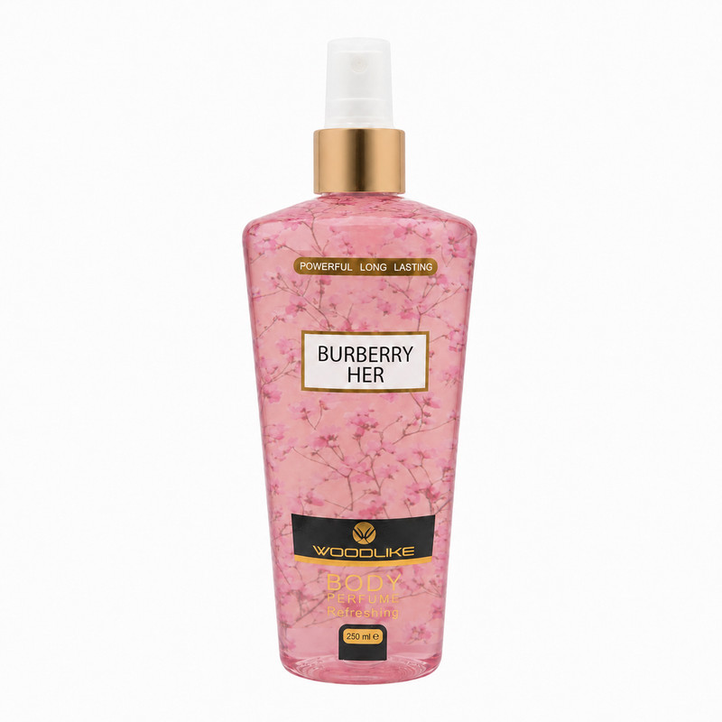 بادی اسپلش زنانه وودلایک مدل Burberry Her حجم 250 میلی لیتر